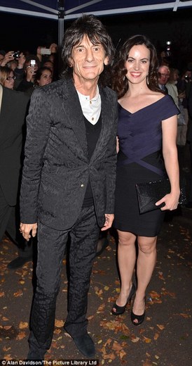 Ronnie Wood with his girlfriend Ana Araujo.jpg